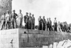 (Bullding the Barracks) <br />Some of the men who worked for William Godsman,Builder,26 High street New Pitsligo.