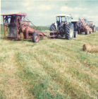 Baling hay.